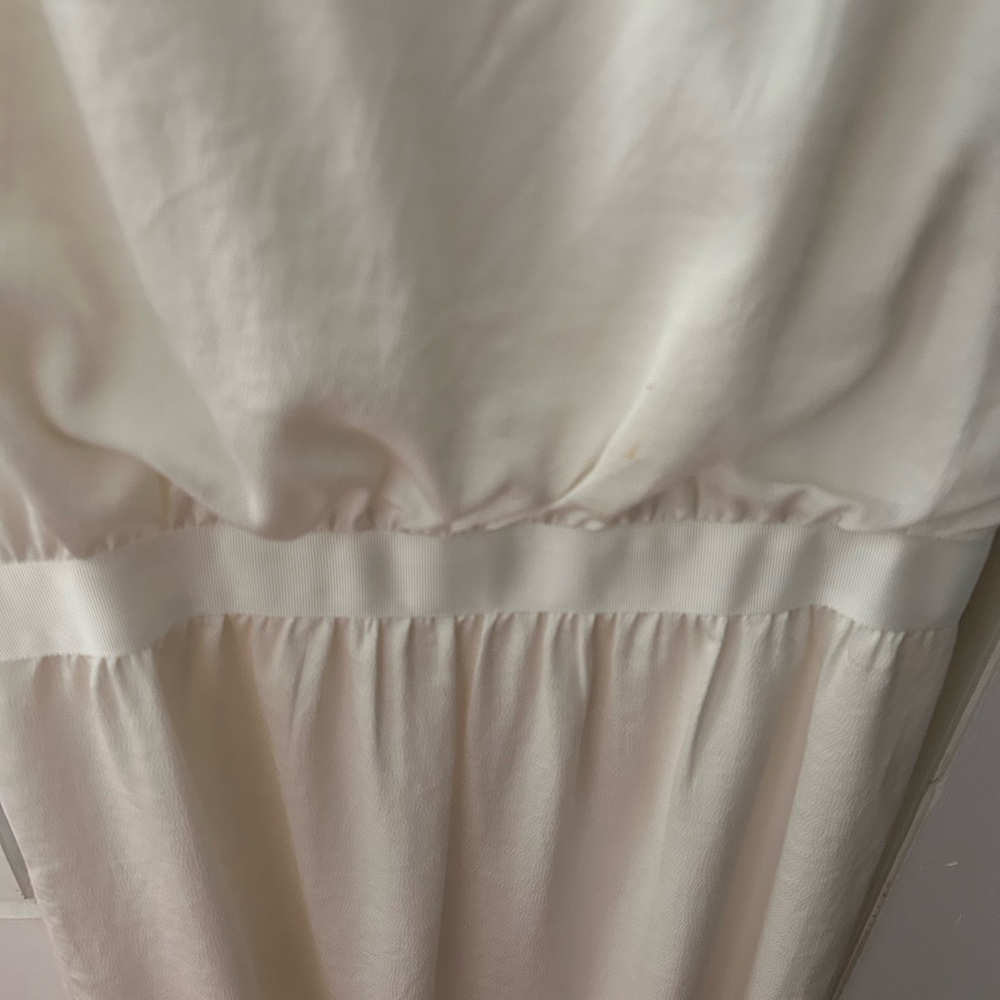 EUC LOFT White Dress w/Gem Accents, Lined and Sleeveless, Perfect Gemstones!!! - Picture 6 of 15